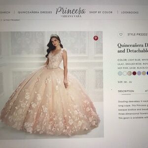 Quinceanera/Sweet Sixteen Gown with lights and a detachable train.